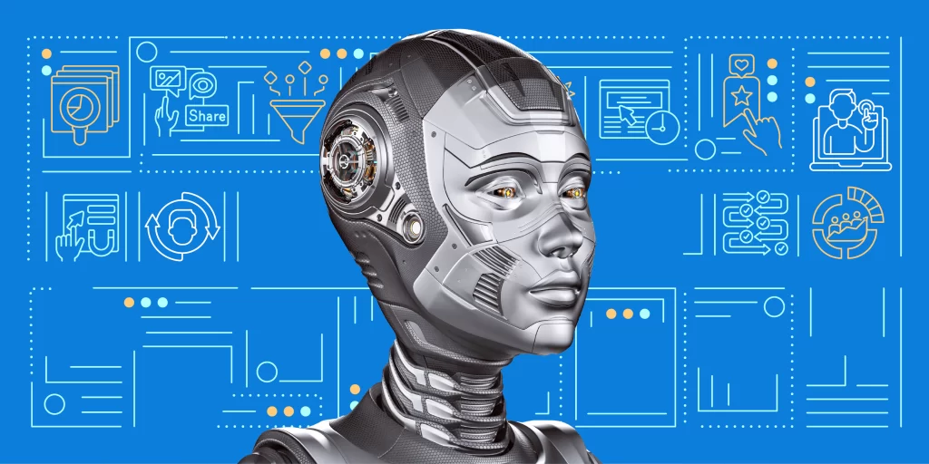 Imagem ilustrativa de um robô para representar inteligência artificial