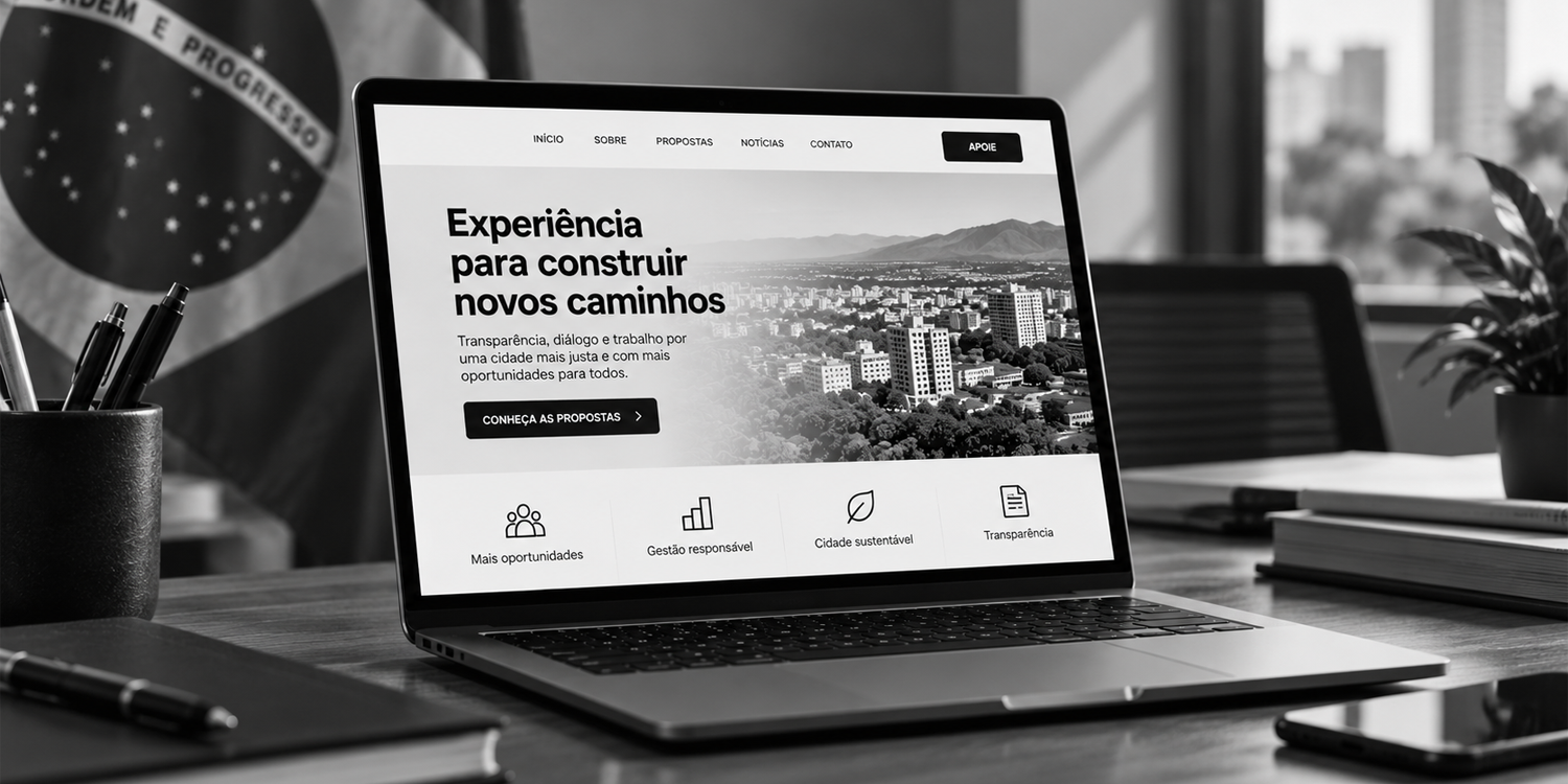 Imagem ilustrativa representando um site de um candidato político